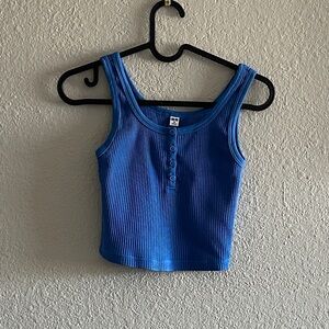 Uniqlo Blue Ribbed Tank Top